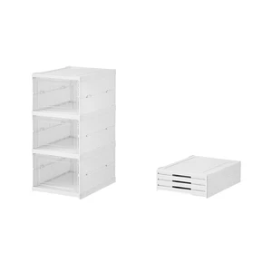 Modern Design Foldable Cardboard Shoe Box Rectangle Shape Injection Molding PP Plastic Space-Saving Sneaker Organizer