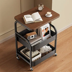 Luxury Storage Basket Removable Trolley Metal Coffee Table Snacks Toy Storage Rack Pantry Basket Storage