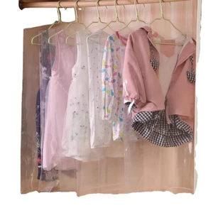 Thick PE Clear Garment Bags Reusable Hanging Dust Cover for Dress Jacket Wardrobe Storage