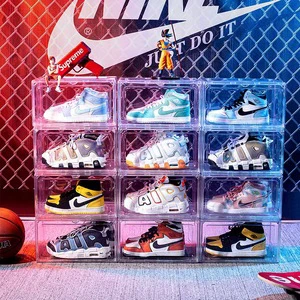 Transparent Foldable PET Plastic Stackable Shoes Storage Organizer with Dust-Proof Container for Home Dorm Bags