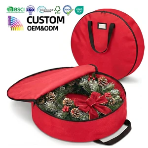 Heavy Duty Christmas Wreath Storage Bag with Zipper Large Organizer for Holiday Decoration Bulk Supply