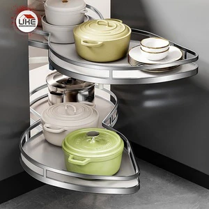 Kitchen Cabinet Blind Corner Pull Out Organizer 2 Tiers Swing Tray Soft Close Revolving Basket Drawer Accessories
