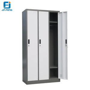 Customized Modern 3-Door Steel Locker Cupboard with Key Lock Lockable Metal Cabinet for School Gym Storage