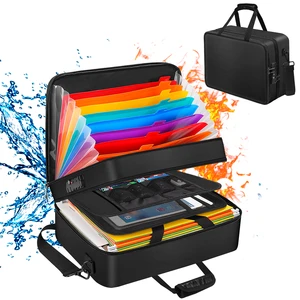 YIHUAXING Portable Fireproof Storage Box Multi-Layer With Colorful Accordion Folders Waterproof Locks Labels For Home Travel