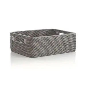 Wholesale Grey Rattan Storage Baskets Multiple Sizes Home Storage Container Handmade in Vietnam