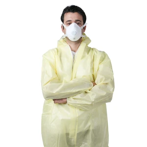 Wholesale Anti-Dust Hubei Xiantao High Quality Easy to Use Non Woven Disposable Coverall Protective PP+PE Yellow Coverall