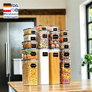 High-quality 16-Piece Plastic Storage Containers Set With Sealed Lid For Kitchen Food Preservation Grains Dried Fruits Dry Foods