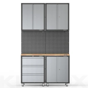 Kinbox 7 Pieces Easy Assembly International Garage Storage System for Home Use