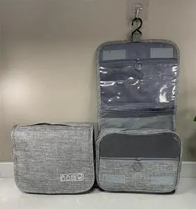 D5519 Men Women Large Capacity Hanging Organizer Wet/Dry Separation Bathroom Travel Business Storage Toiletry Bag