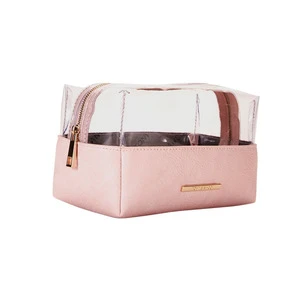 Factory Customised Gold Zipper Cosmetic Storage Pouch Bag clear Tpu Pvc Toilet Wash Bag Makeup Bag
