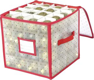 Foldable Visible Cube Christmas Decoration Ornament Storage Box
