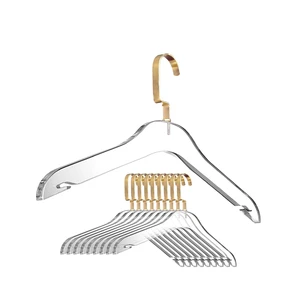 Personalized Luxury Coat Rack Lucite Scarf Closet Hanger Acrylic Hanger With Metal Hooks