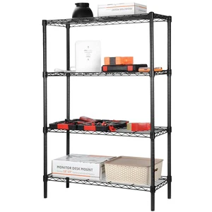4 Layers Adjustable Eco-friendly Powder-coated Steel Houseware Garage Tools Storage Light Duty Wire Shelving