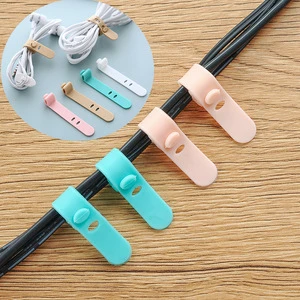 Silicone Cable Ties Self Locking Data Cable Organizer For Earphone Storage And Cord Management 4 Pack
