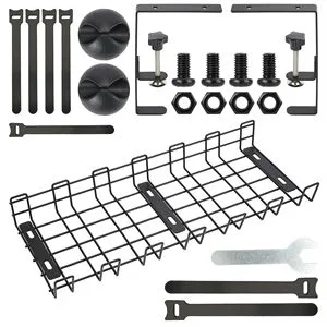 Cable Organizer Storage Rack Under High-quality Mesh Cable Management Tray Include 2 Clips 2 Wire Fixers 5 Cable Ties 6 Screws