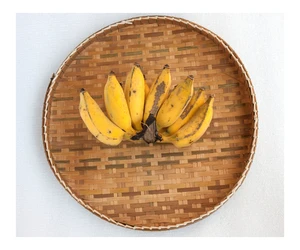Handicraft Woven Bamboo Storage Basket for Home Vegetable Storage and Decorative Purpose