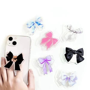 Promotional Cute Phone Grips Poppings Acrylic Cartoon Foldable Structure Phone Holders Adhesive Sockets Adjustable Plastic Craft