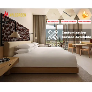 Luxury Modern 5 Star Hotel Bedroom Furniture Set Customized Wooden King Bed Wardrobe Nightstand Eco-Friendly 10 Year Warranty