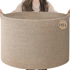 EXTRA Large Cotton Rope Woven Storage Basket 21.7