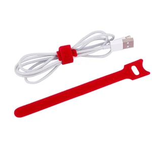 Wholesale Stock Back-to-Back Cable Organizer Self-Locking Hook and Loop Strap Fastener Colorful Reusable Cable Ties