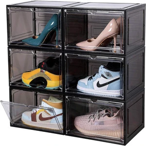 Pack 12 Stackable Clear Shoe Storage Organizers 9.1\