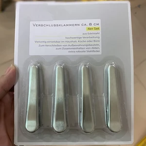 4-pcs Kitchen Stainless Steel Alligator Clips,Big Metal Bag Sealer Set