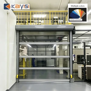 Minimalist Automatic High Speed PVC Rolling Door Transparent Interior Industrial Garage Door For Warehouse