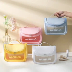 Wholesale Bathroom Toilet Bag Portable Travel Toiletry Large Capacity Wash Bag PU PVC Cosmetic Storage Bag