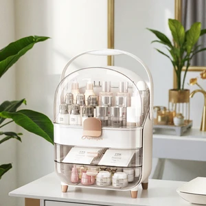 High Quality Multifunctional Makeup Organizer Desktop Plastic Dresser Container Cosmetics Storage Box Clear Organizer