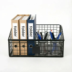 Multi Functional Black Wire Storage Basket with Direct Marking Panel