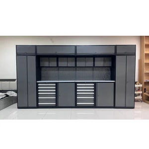 JZD Factory OEM ODM Garage Cabinets Storage Tool Cabinet Workbench With Drawers Modular Steel Workshop Cabinet