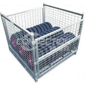 Painted Foldable Collapsible Other Storage Welded Wire Mesh Cage With 50x100mm Grid For Warehouse