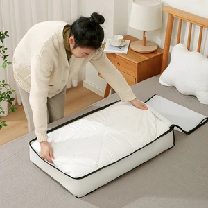 Waterproof Bed Storage Bag Single Tier Clothes Quilt Blanket Storage Box Folding Divider Saving Wardrobe Organizer PEVA Material