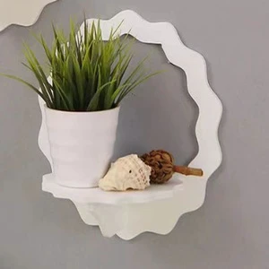 Home Decor Wall Mounted Shelves Storage Rack for Bedroom Living Room PVC Precision Made Circle Square Rhombus
