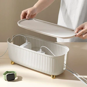 Home Storage Organization Charger Cable Management Accessories Socket Storage Desktop Organizer USB Cable Management Storage Box