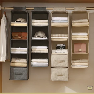 Foldable Wardrobe Hanging Bag Closet Hanging Shelf for Clothing Sweaters Accessories