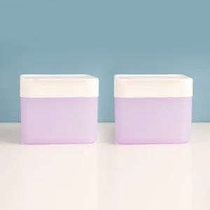 Square Double Wall PP Plastic Jar Flip Top Replaceable Storage Facial Make-Up Remover Frosted Skin Care Container Jar With Lid
