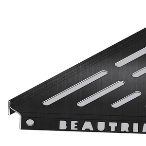 High Quality 250x250mm Modern Hotel Corner Shelf Matt Black Stainless Steel 304 Waterproof Wall Mounted Storage Rack for