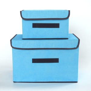 In Stock Cheap Fabric Foldable Storage Box with Handle