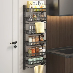 Perforation-free Wall Hanging Storage Shelves, Multi-layer Adjustable Kitchen Cabinets, and Wall Spice Storage Shelves