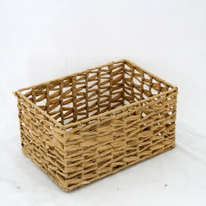 Wicker Storage Baskets-Woven Seagrass Basket for Organizing, Stackable Natural Storage Bins With Handles for Laundry Room