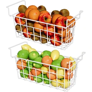 OEM Factory 17.5 Inch Chest Freezer Organizer Bins Metal Wire Deep Freezer Basket With Hanging Handles