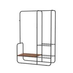 MDF Multi-Functional Garment Rack Durable Carbon Steel Modern Standing Type 3 Tier Heavy Duty Coat Rack Clothes Storage