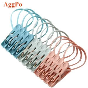 Plastic Clothespins for Home Clothes Drying Socks Underwear Extension Small Windproof Clip Solid Color 12 Pieces Set Clothespins