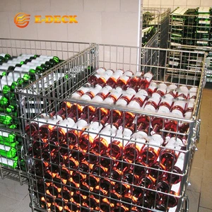 Half-open Portable Metal Steel Welded Strong Durable Stackable Wine Storage Collapsible Wire Basket