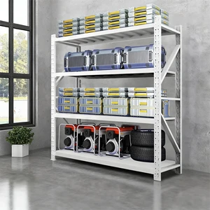 Metal Stacking Shelves 300kg 500kg Warehouse Racking Iron Shelving Stacking Racks & Shelves Light Duty Warehouse Storage Rack