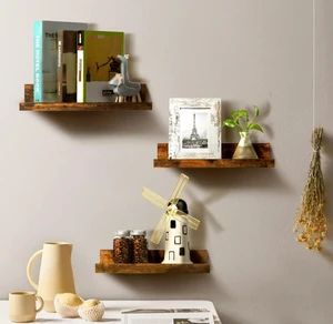 Modern Three-Layer Multifunction Eco-Friendly Wall Mounted Bathroom Storage Rack Space Saving Shower Rack Wooden Key Holder