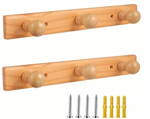 Original Factory Wall Mounted Wooden Coat Rack Convenient Space Saver Clothes and Hat Organizer for Living Room and Bathroom