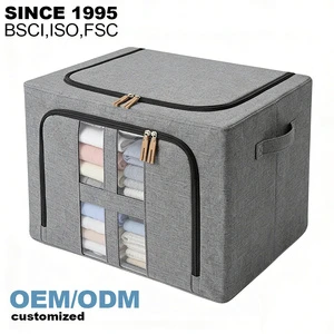Large Capacity Foldable Clothing Storage Bag with Zipper Collapsible Wardrobe Organizer for Home Closet
