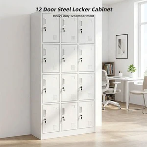 Heavy Duty 12 Door Steel Locker Cabinet Metal Locker Storage Cupboard for Gym School Office Staff Changing Room Locker